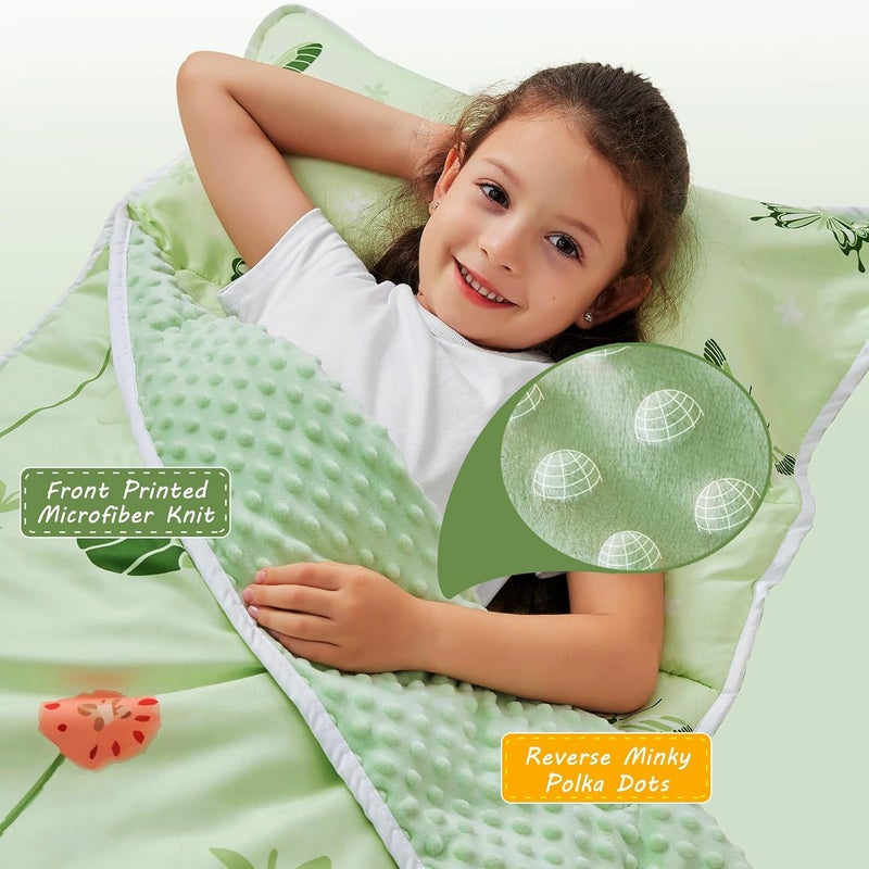 lasoftan Toddler Nap Mat with Pillow and Blanket, Extra Large Rolled Napping Mats,Slumber Bags for Boys Girls,Kids Sleeping Bag for Daycare, Preschool Travel Camping - Image 2
